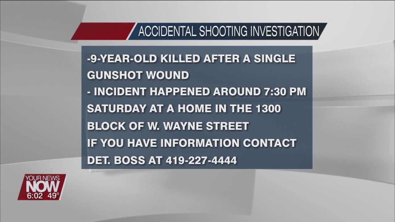 9-year-old dies after an apparent accidental shooting on west side of Lima